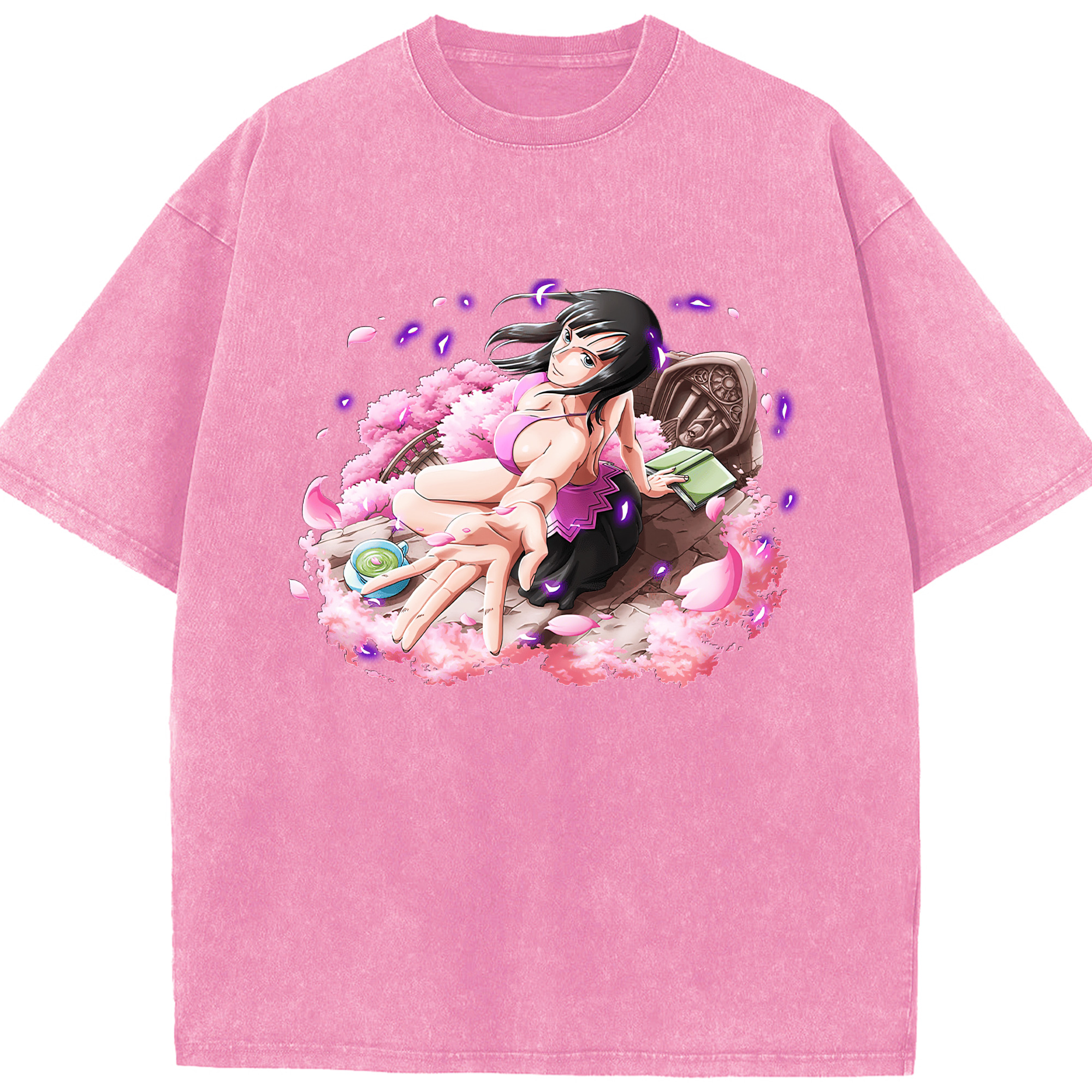 ワンピース ニコ・ロビン ONE PIECE Nico Robin 綿100% ヴィンテージ風 半袖Tシャツ（フロントプリント）
